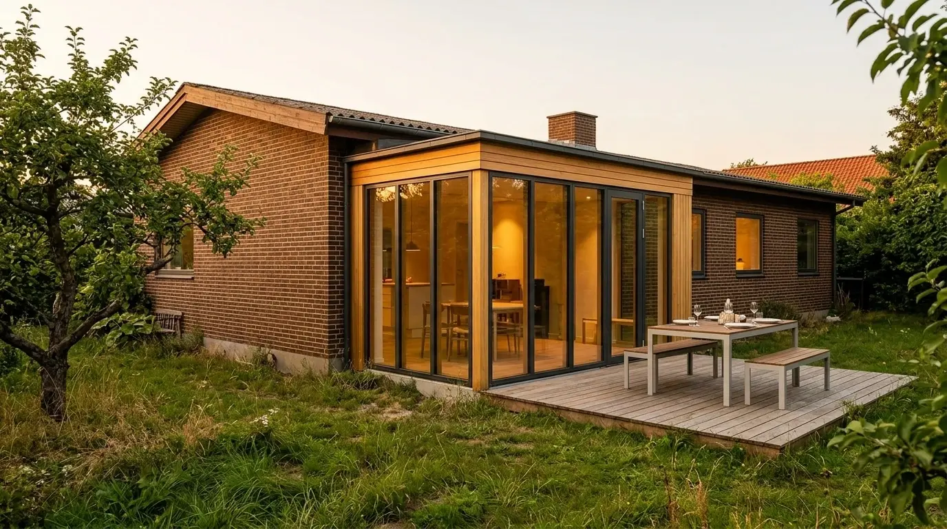 House with glass extension