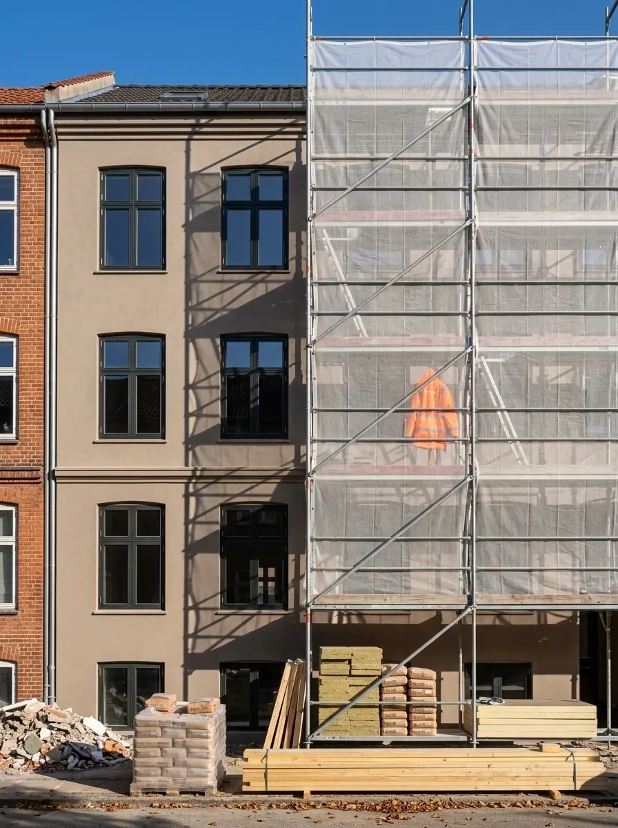 Building facade under renovation
